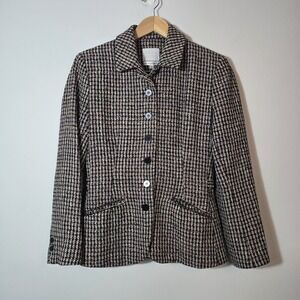 Onna Ehrlich Tweed Blazer M Handwoven Silk Academia Preppy‎ USA
